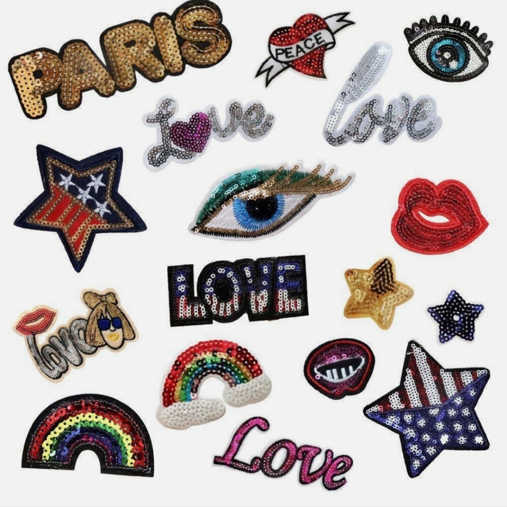 IRON ON OR SEW ASSRD PATCHES